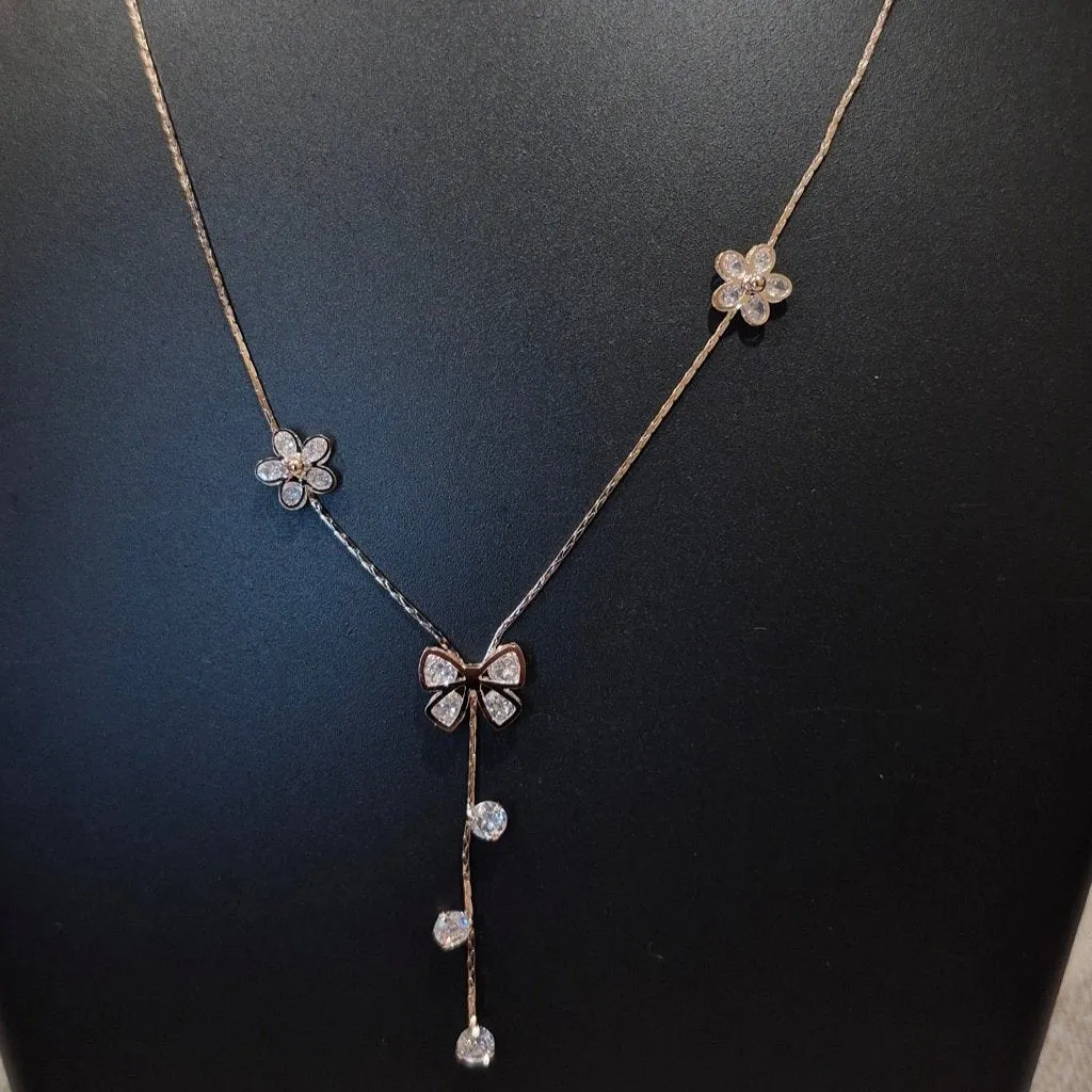 Crystal flowers beaded necklace for her