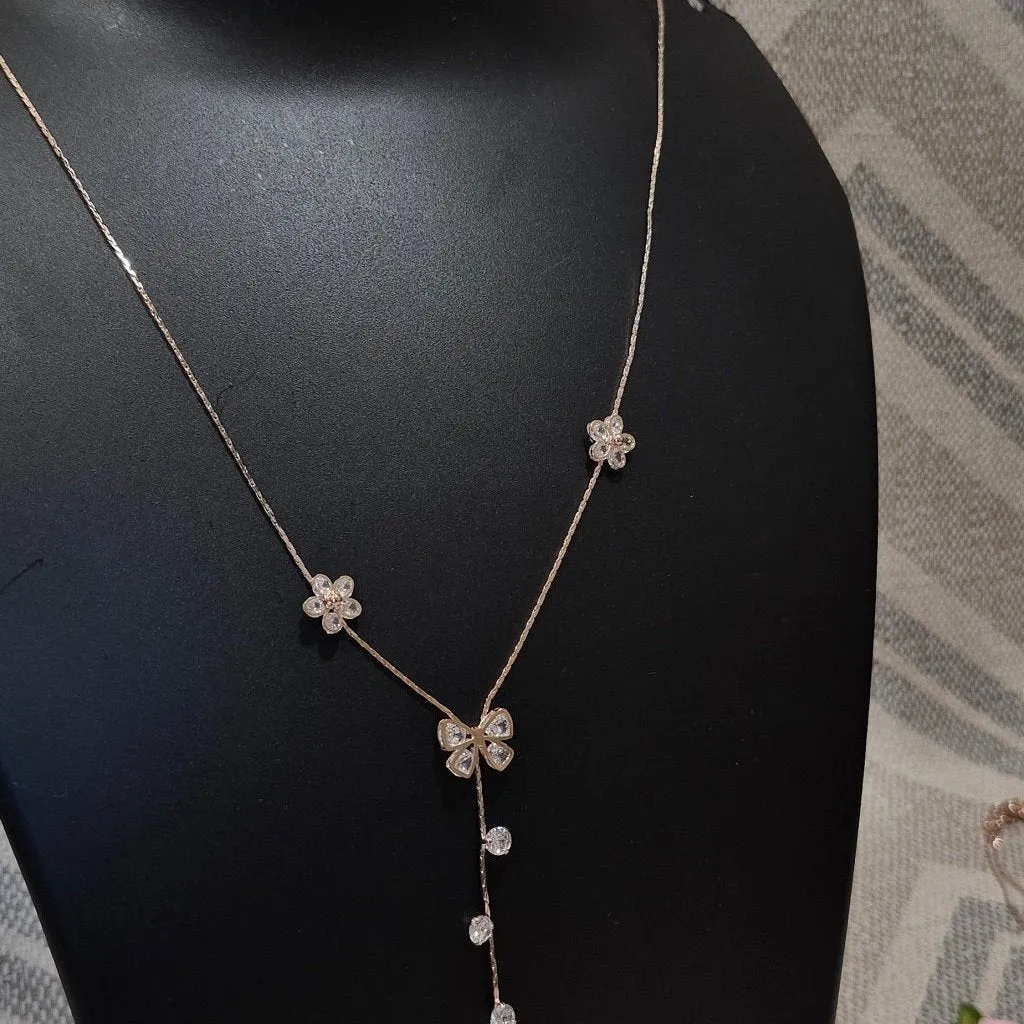 Crystal flowers beaded necklace for her