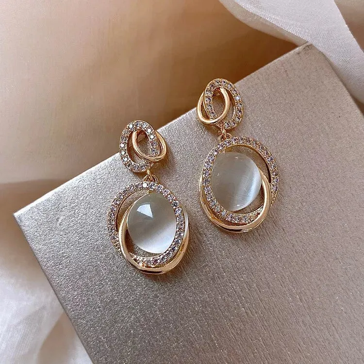 Crystal Shiny Heart, Flower, Leaf and Oval Shape Earrings - Ideal Gift for Her