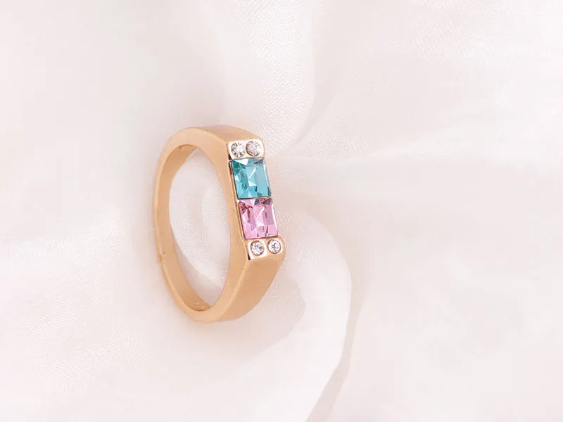 Cubic Zirconia Color Gold Wedding Rings for Women (R148)