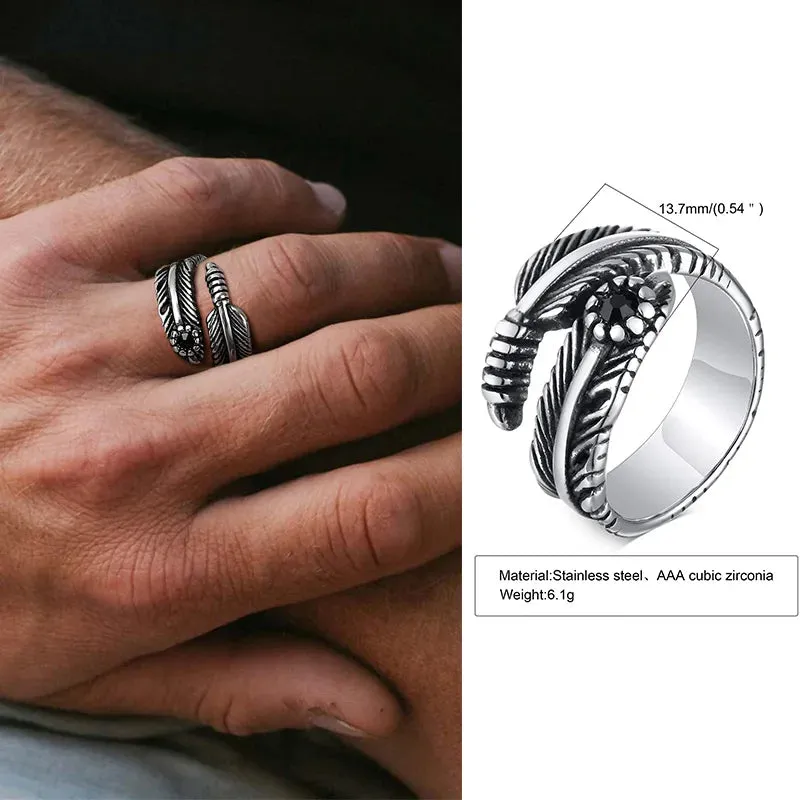 Curb Link Chain Ring, Stainless Steel Double Weaving Chain Rings