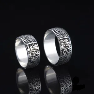 Custom Name Wedding / Engagement Rings for Couple