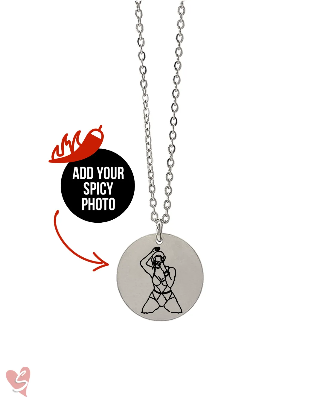 Custom Soulmate© Round Spicy Outline Necklace