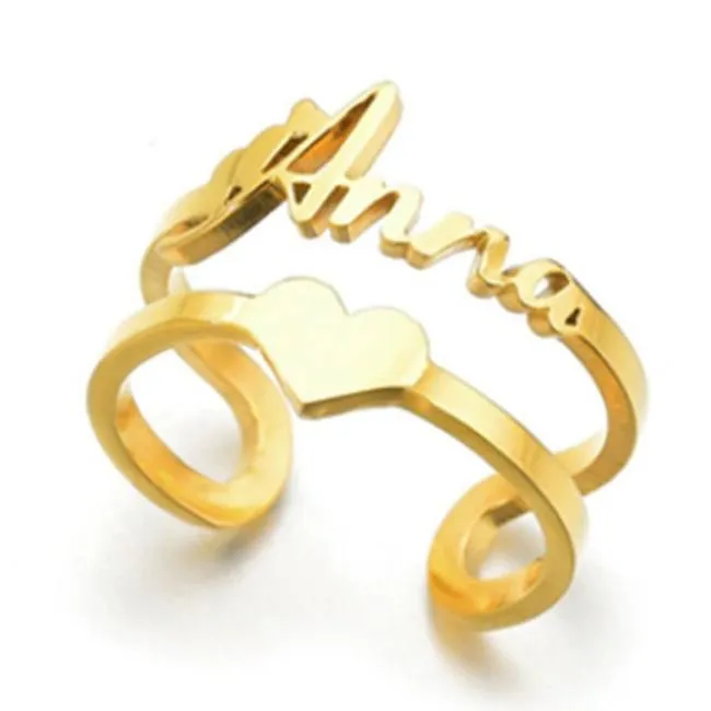 Custom Stainless Steel Personalized Name Lover Ring