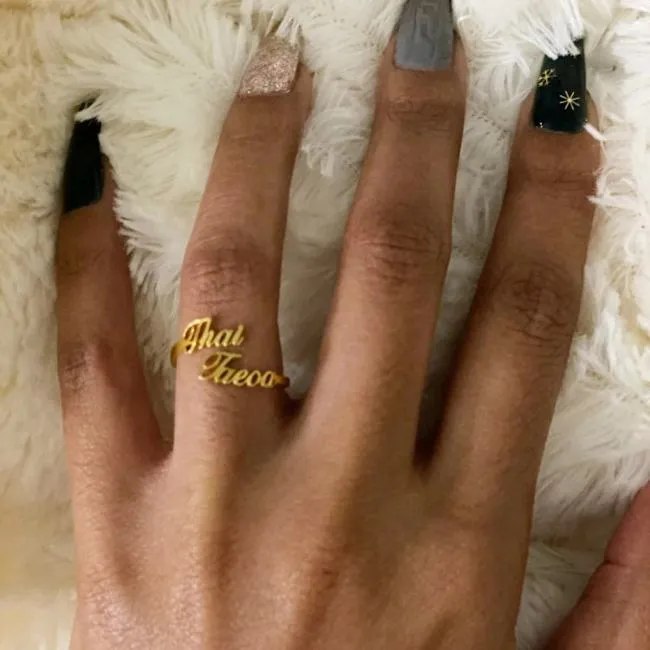 Custom Stainless Steel Personalized Name Lover Ring