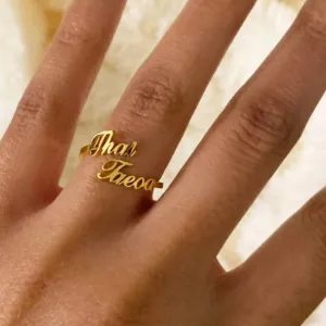 Custom Stainless Steel Personalized Name Lover Ring