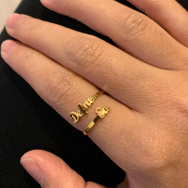 Custom Stainless Steel Personalized Name Lover Ring