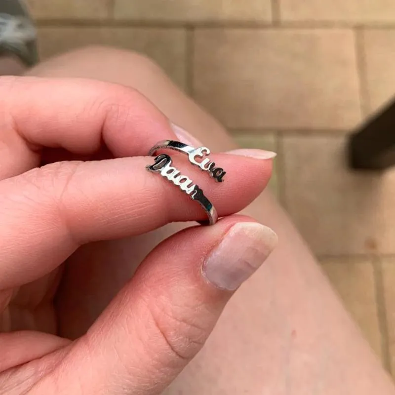 Custom Stainless Steel Personalized Name Lover Ring