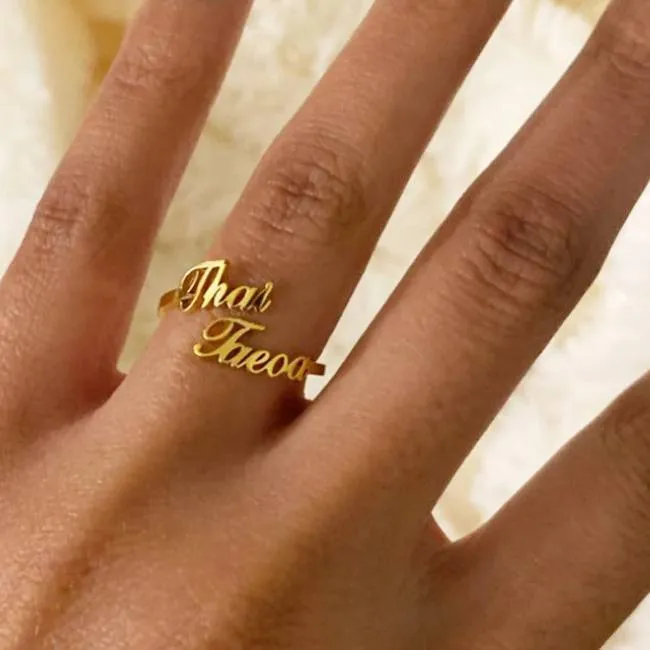 Custom Stainless Steel Personalized Name Lover Ring