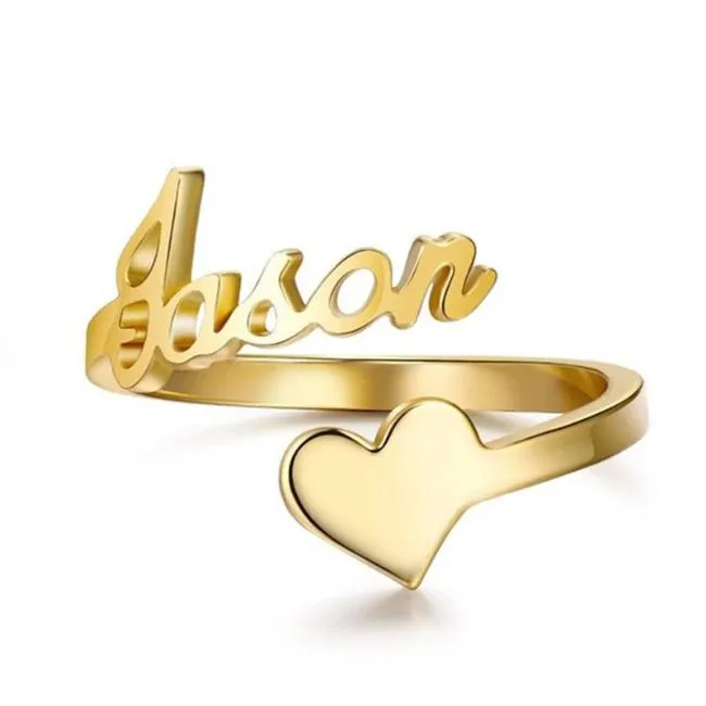 Custom Stainless Steel Personalized Name Lover Ring