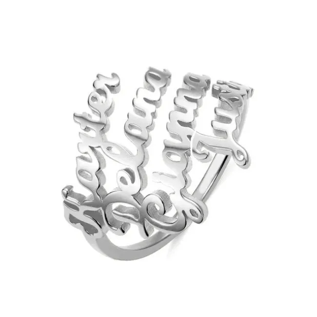 Custom Stainless Steel Personalized Name Lover Ring