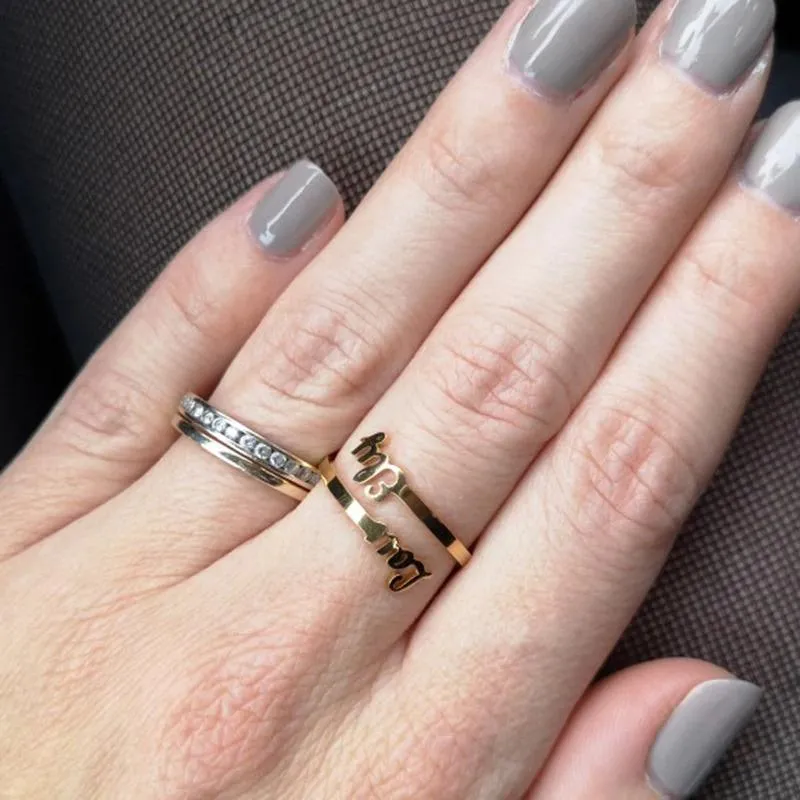 Custom Stainless Steel Personalized Name Lover Ring
