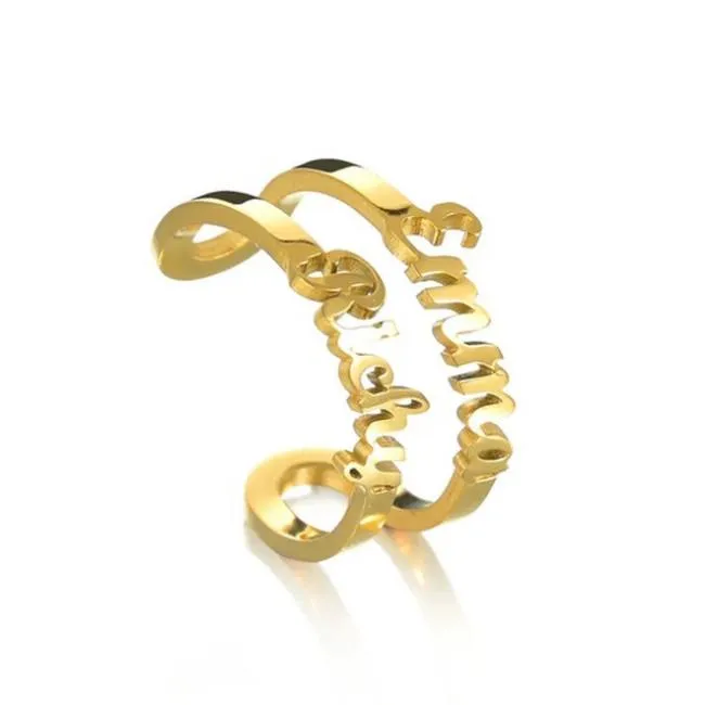 Custom Stainless Steel Personalized Name Lover Ring