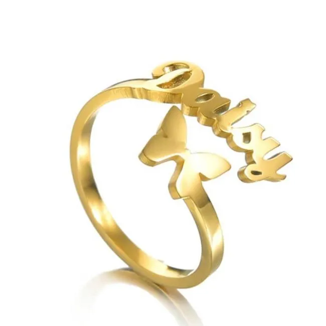 Custom Stainless Steel Personalized Name Lover Ring