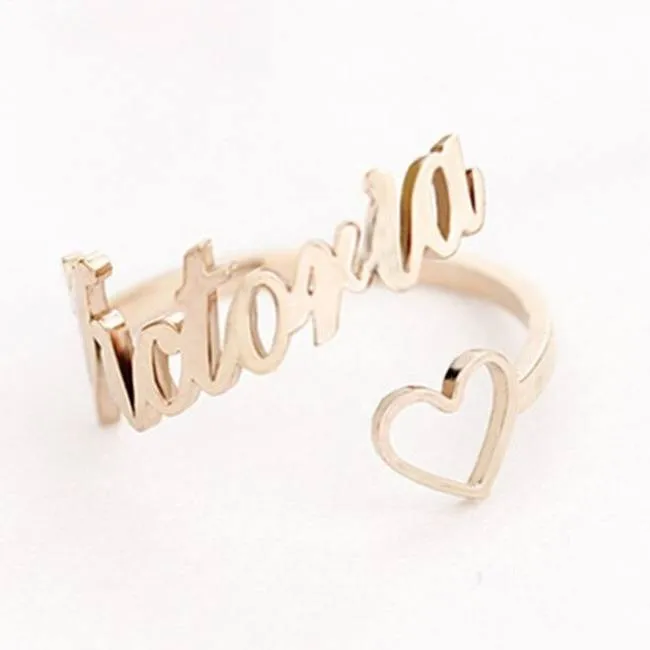 Custom Stainless Steel Personalized Name Lover Ring