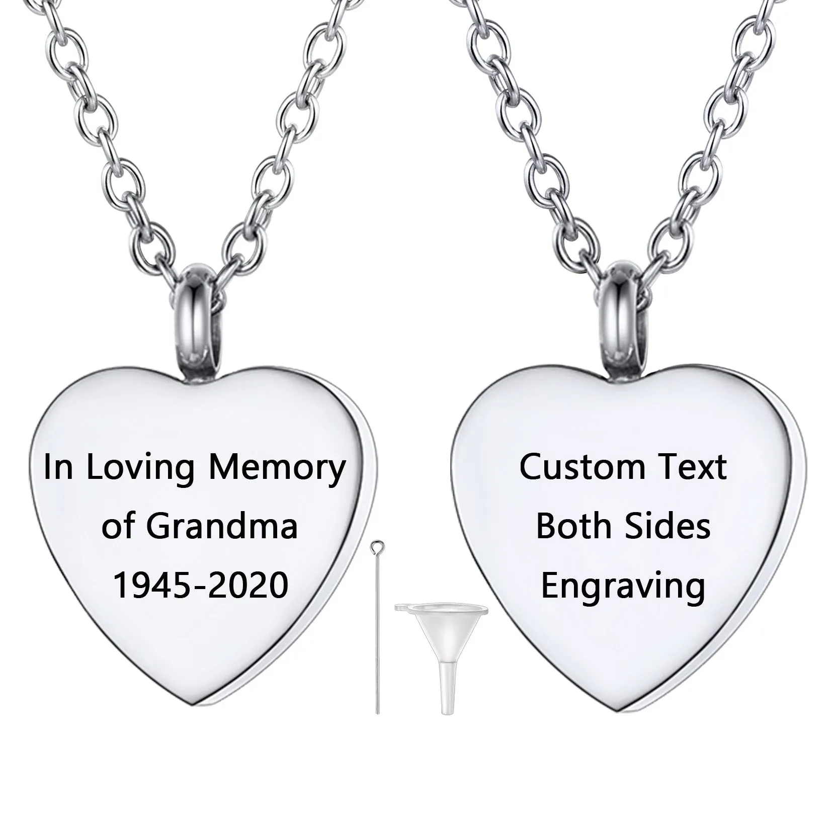 Customized Heart Urn Necklaces for Ashes Cremation Jewelry