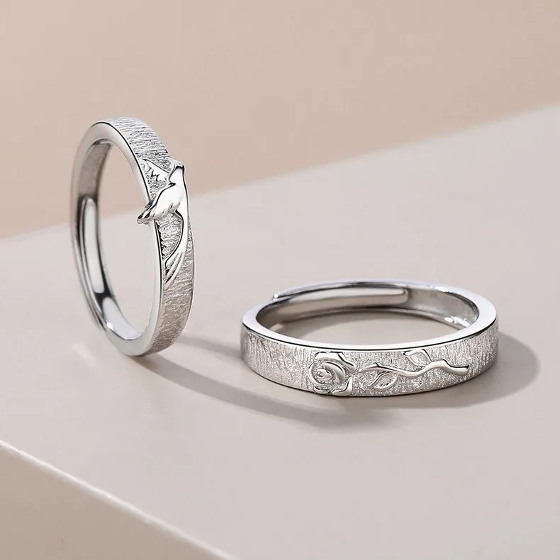 Customized His Hers Couple Wedding Rings Set