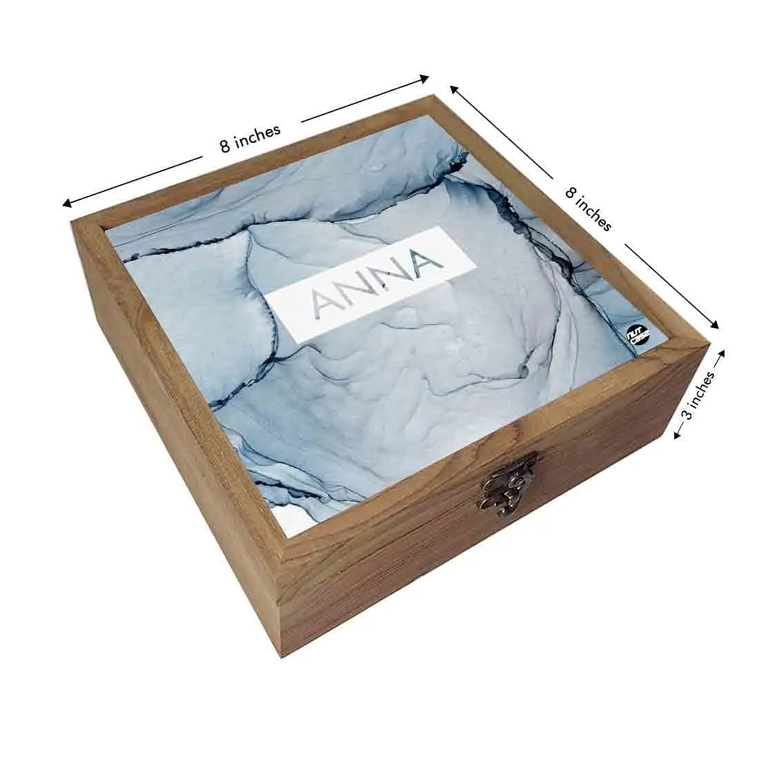 Customized Jewellery Box With Name - Gray Ink Watercolor