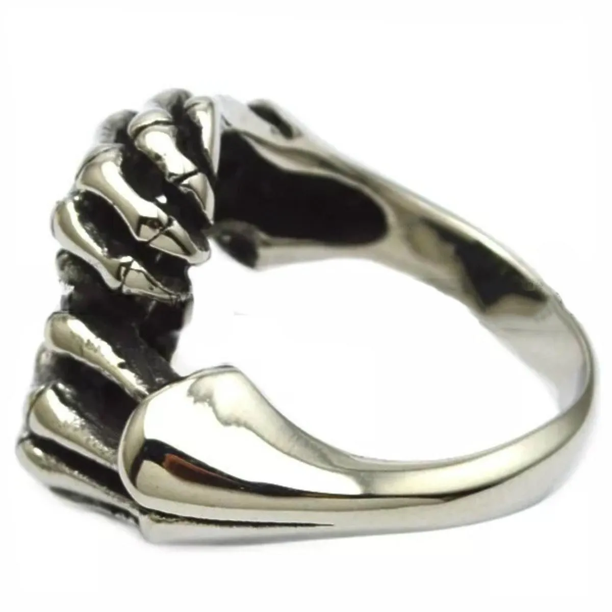 Daniel Smart Stainless Steel Skull Fingers Biker Ring