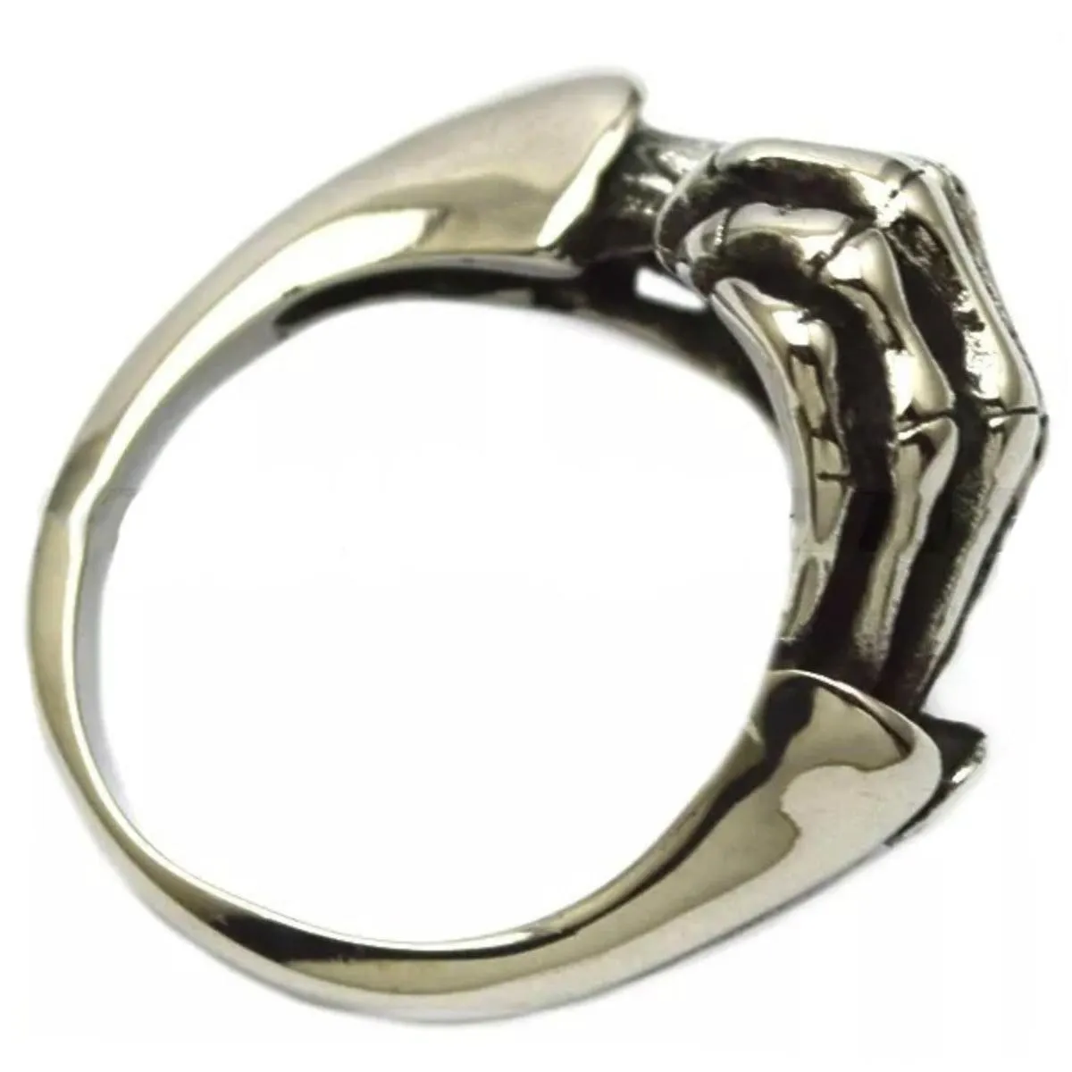 Daniel Smart Stainless Steel Skull Fingers Biker Ring