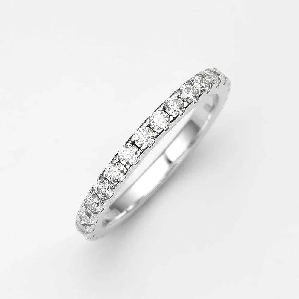 Delicate Sparkling Moissanite Diamonds Eternity Rings For Women - Silver Wedding Engagement Fine Jewellery 