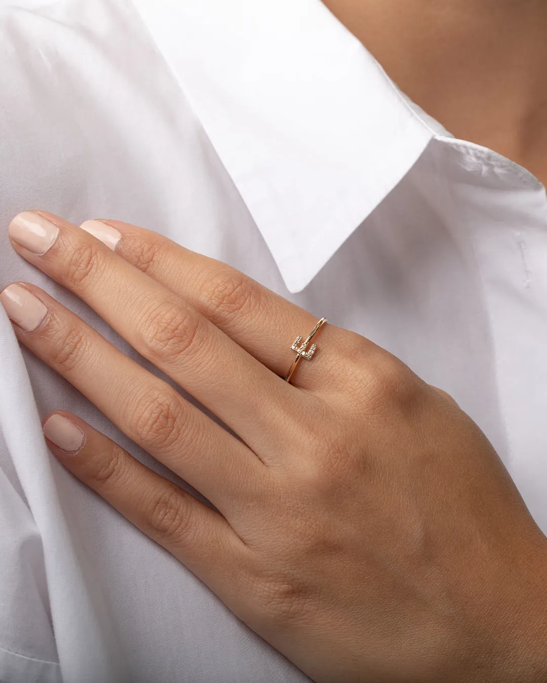 Diamond Initial Ring