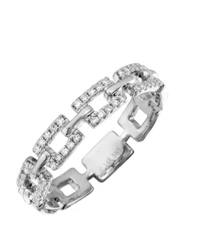 Diamond Pave Anchor Link Ring