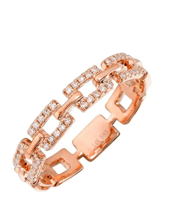 Diamond Pave Anchor Link Ring