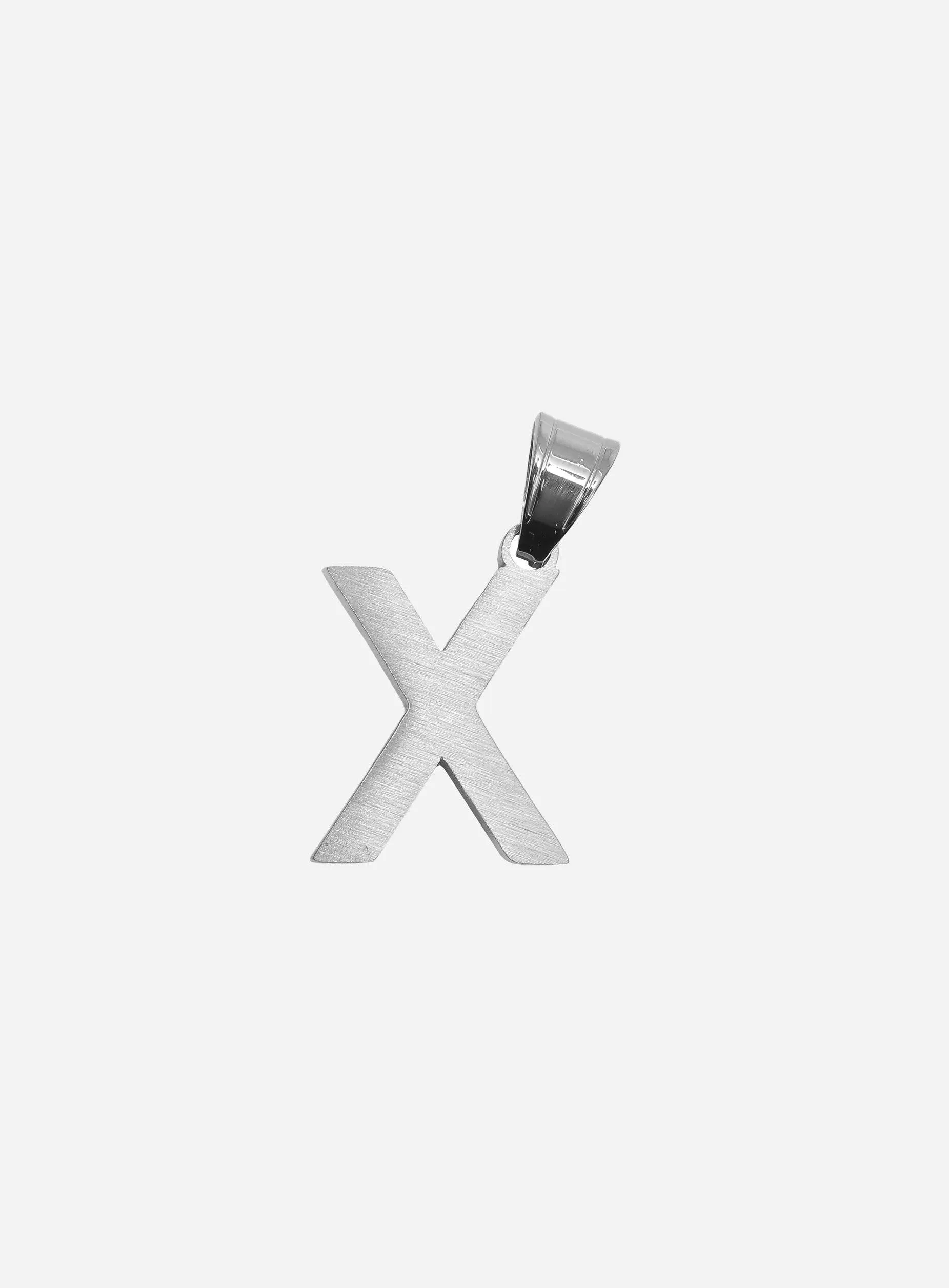 Diamond Silver Letter X Pendant