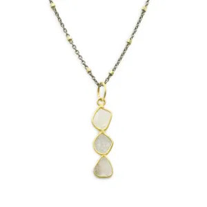 Diamond Slice   22k Gold Vermeil Collar Necklace