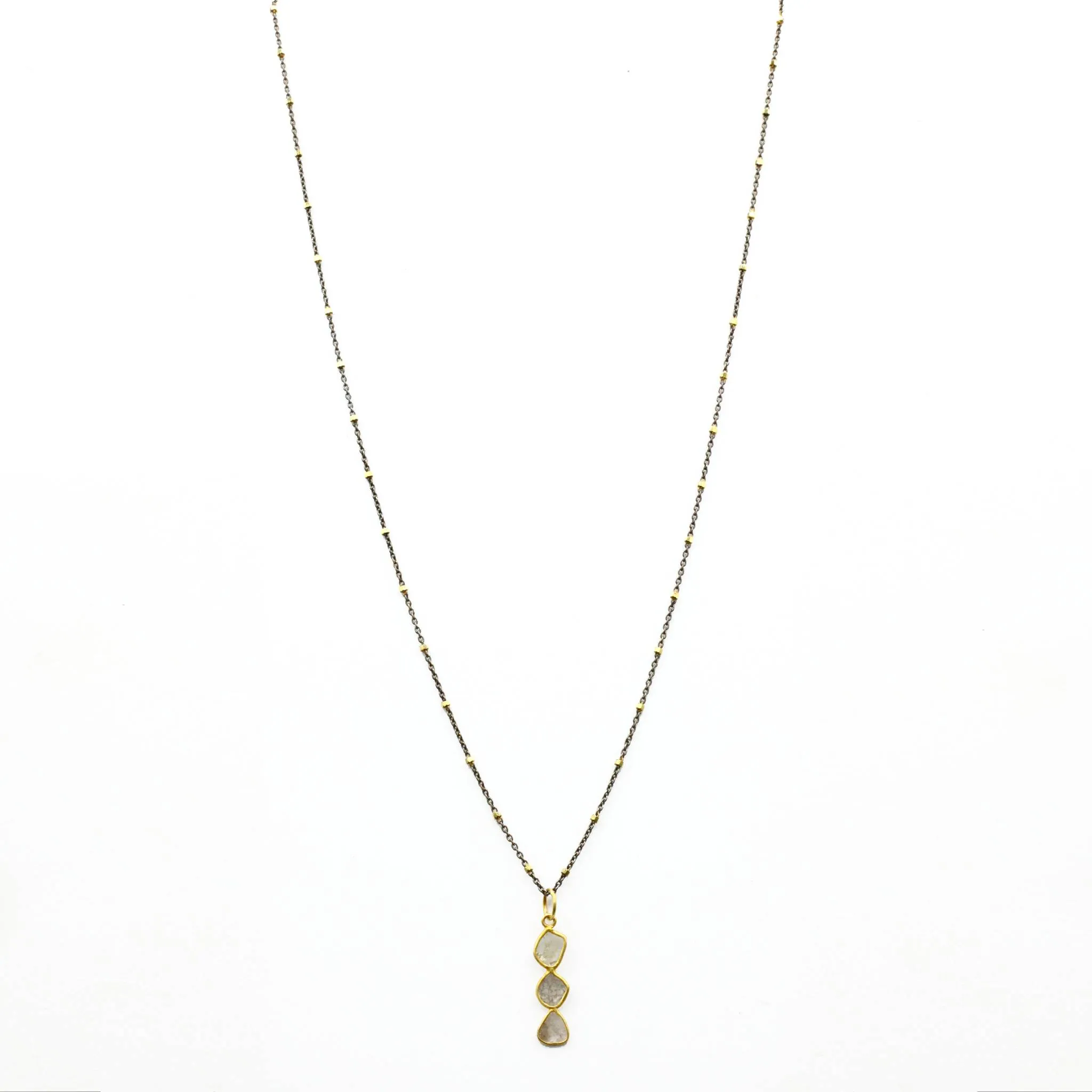 Diamond Slice   22k Gold Vermeil Collar Necklace