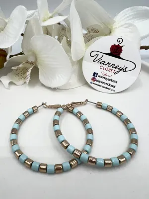 Dixie Turquoise or Pink Gold Beaded Earrings