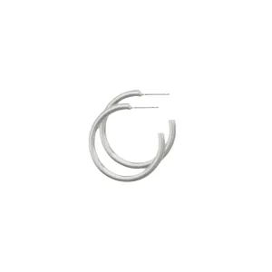 DNSK - Tula Chunky Silver Hoop Earings