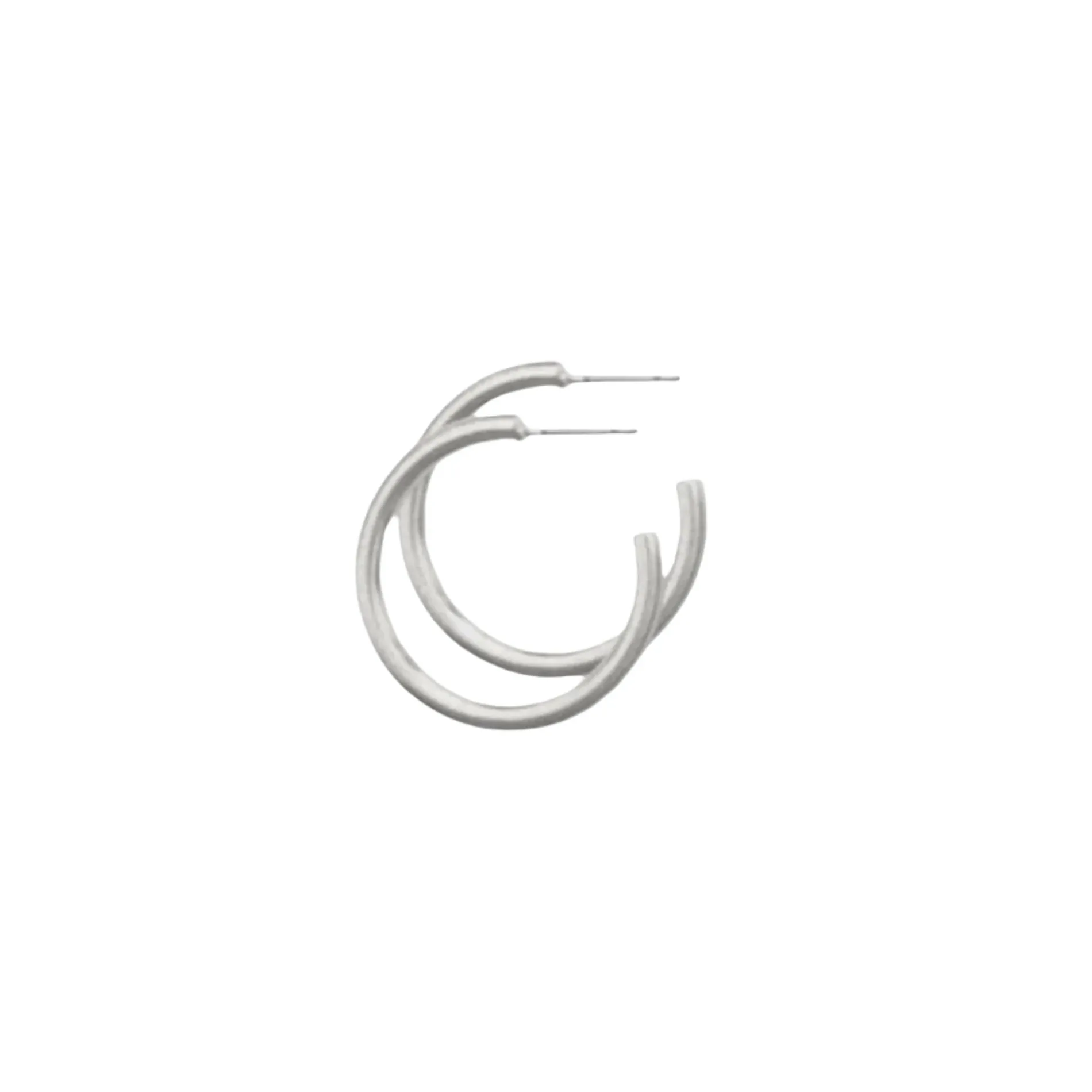 DNSK - Tula Chunky Silver Hoop Earings