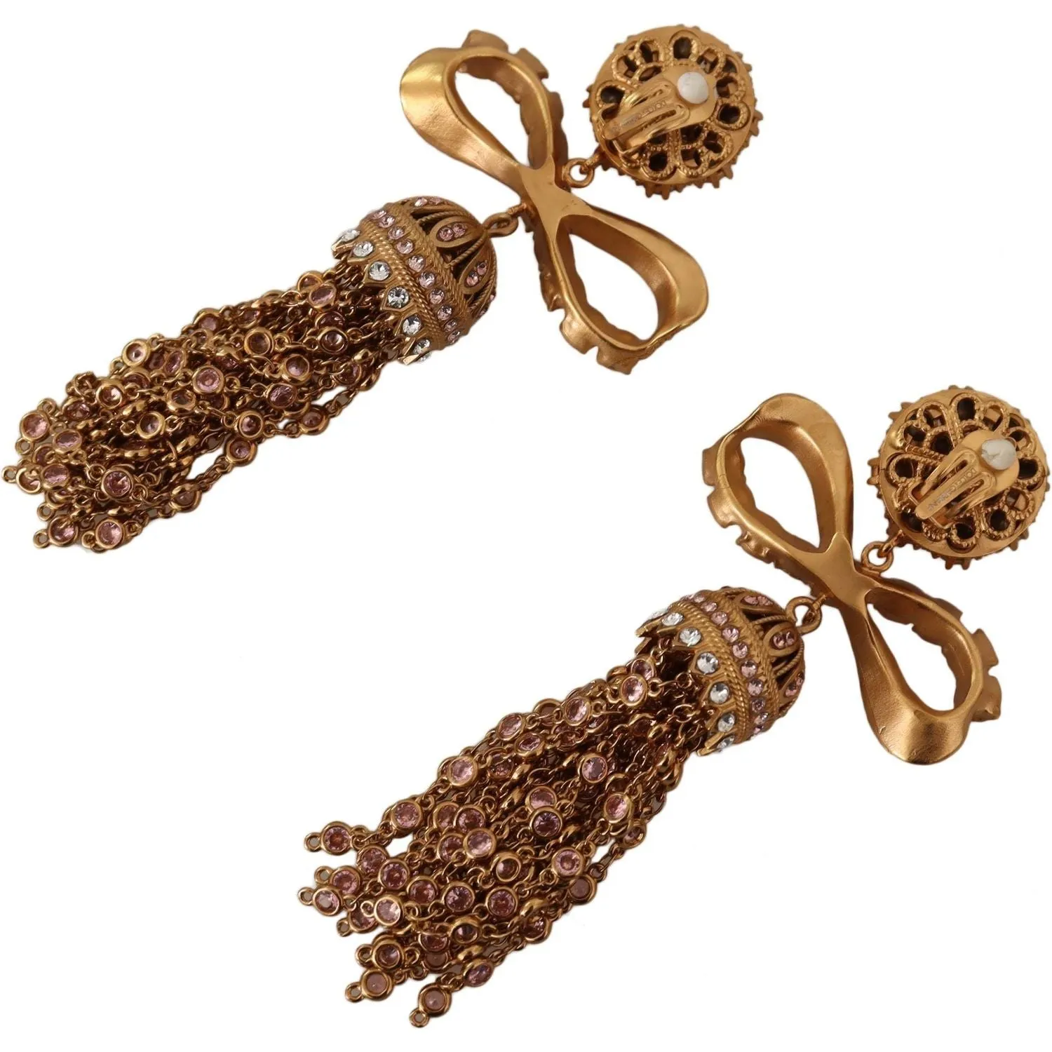Dolce & Gabbana Elegant Antique Gold Bow Earrings