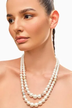 Double Graded Mixed Swarovski Necklace