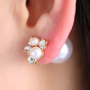Double Sided Pearl Bridal Earrings