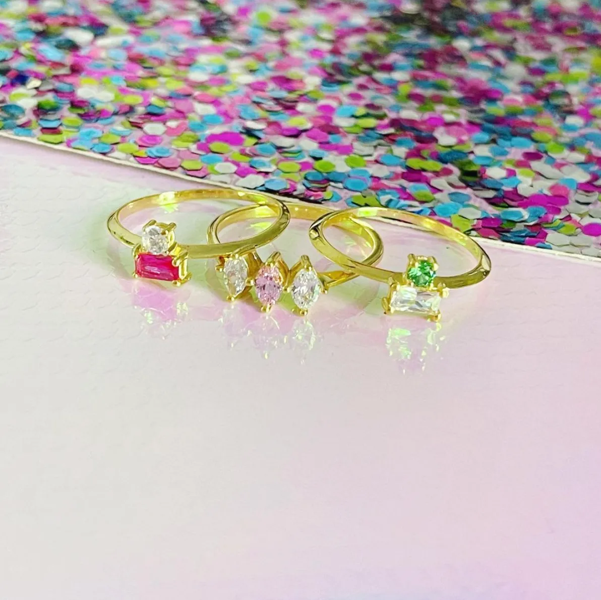 Double Stone Birthstone Ring