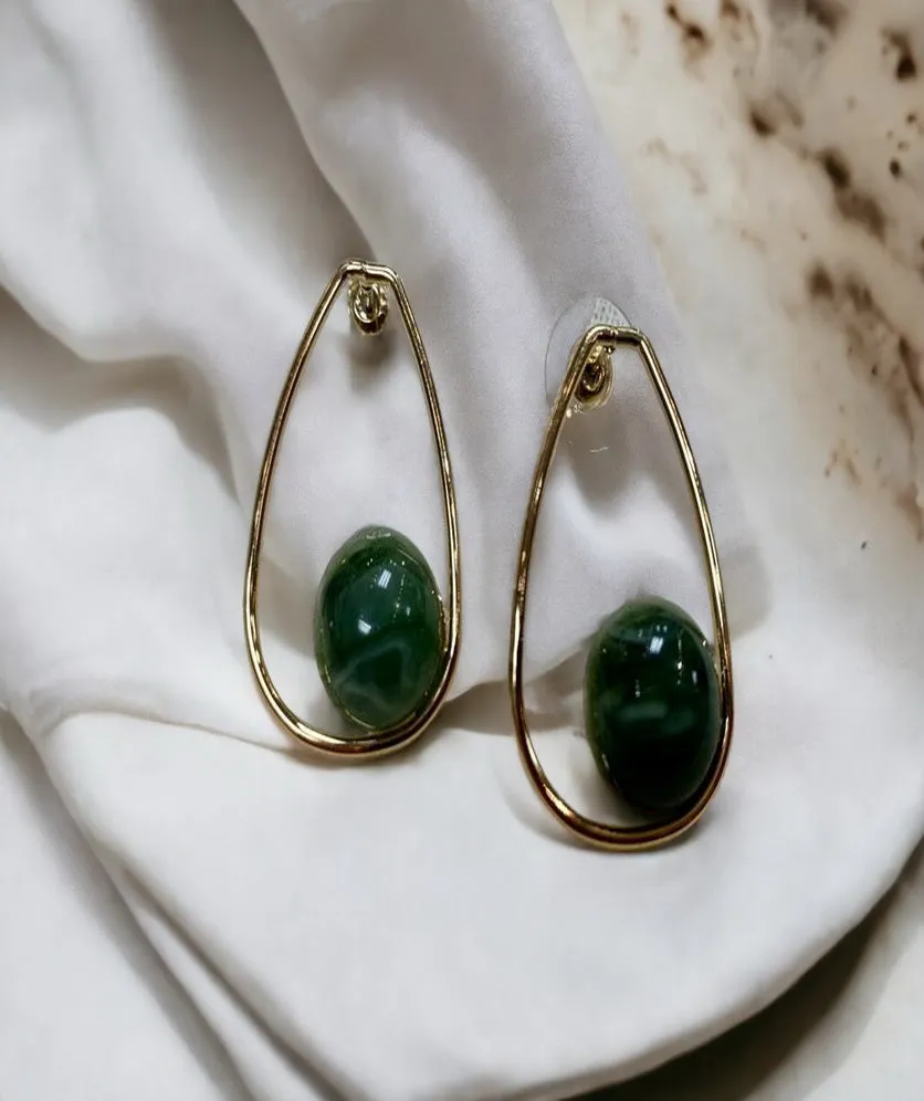 Drop Stud Earrings Dangle Tiger Eye Like