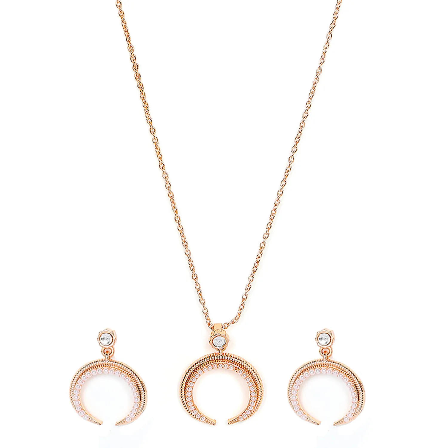 Dual Side Spikes Pendant Set