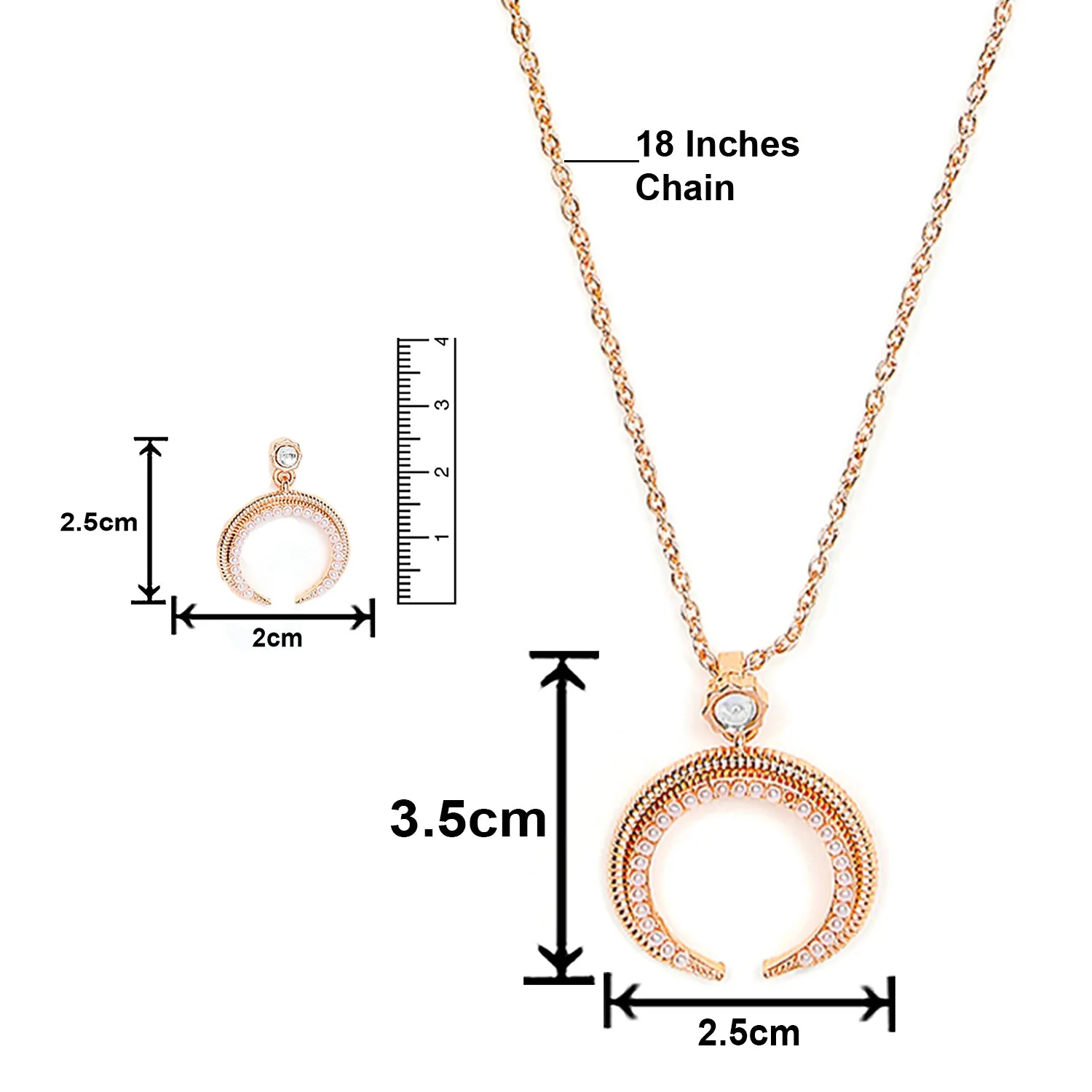 Dual Side Spikes Pendant Set