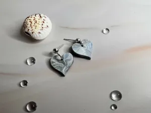 Earring Valentine Heart Pale blue, Fawn, Silver