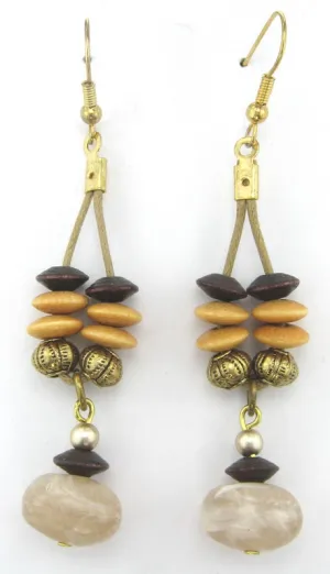 Earrings Wood & Plastic