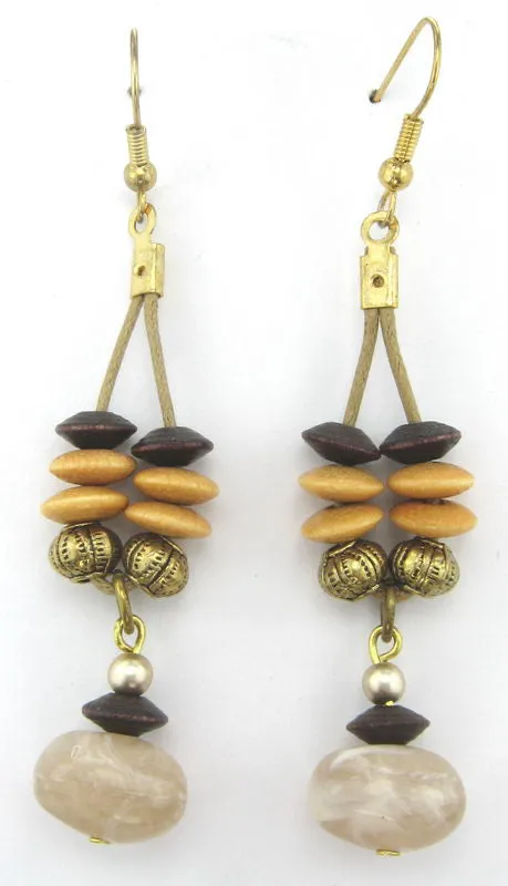 Earrings Wood & Plastic