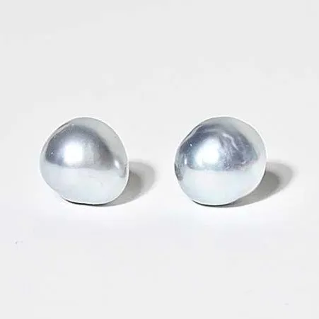 Elegant 10mm-10.5mm Tahitian Keshi Pearl Stud Earrings