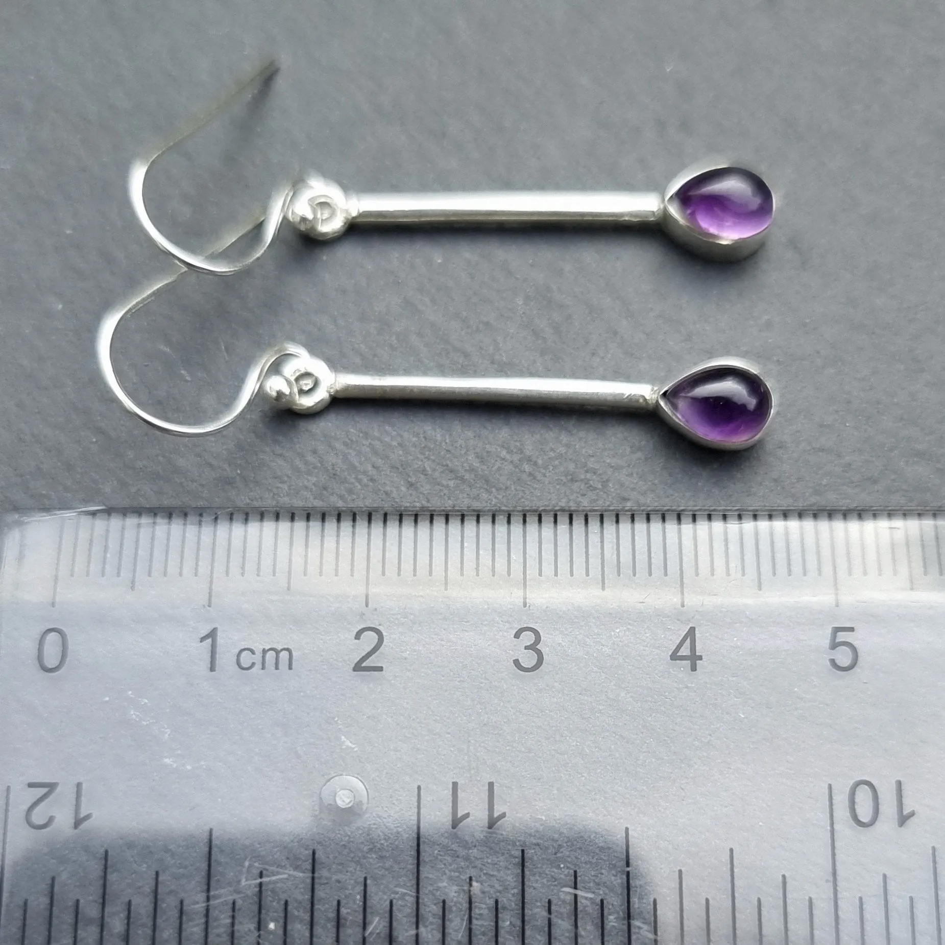 Elegant Amethyst Sterling Silver Earrings, E15A