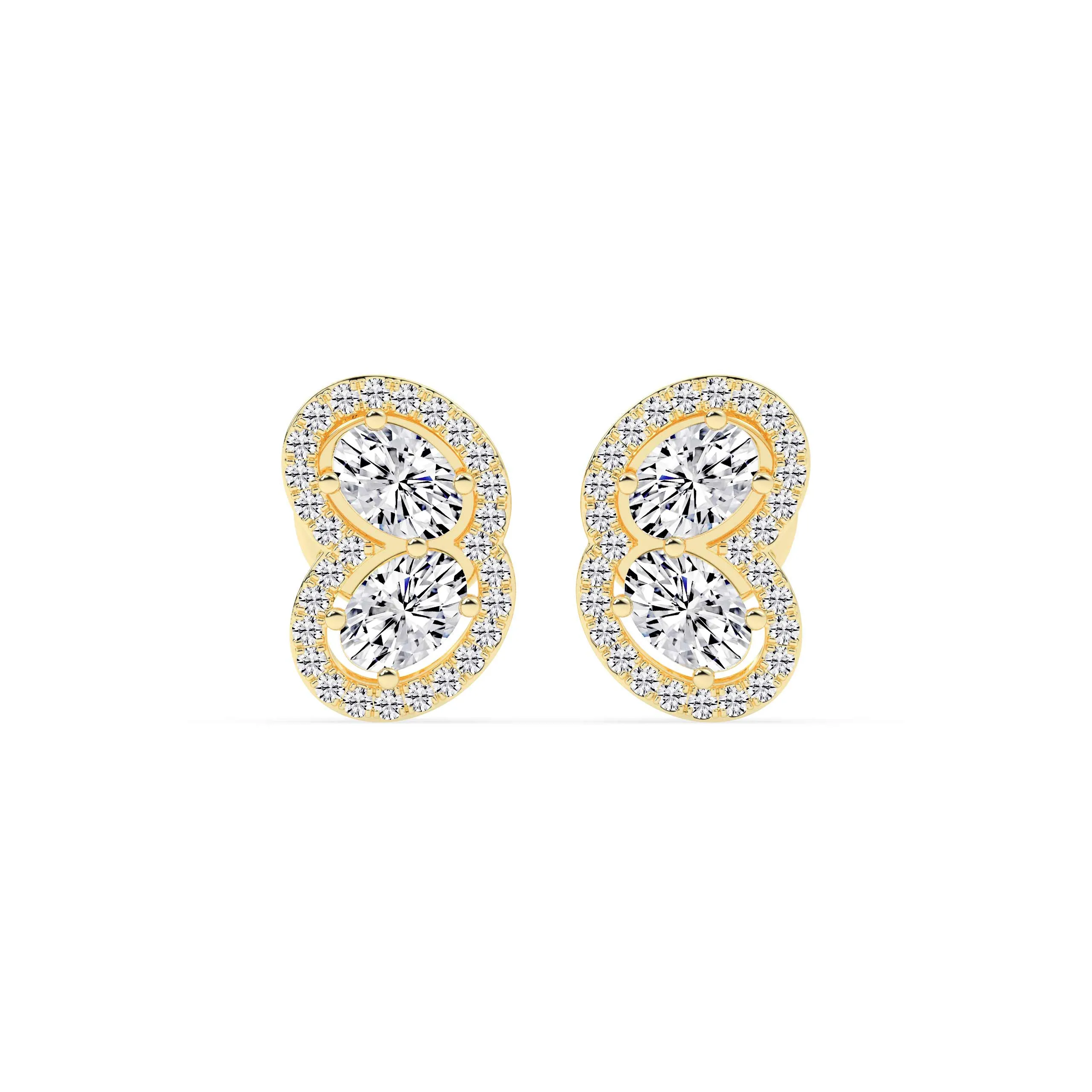 Elegant Crystal Gold Earrings