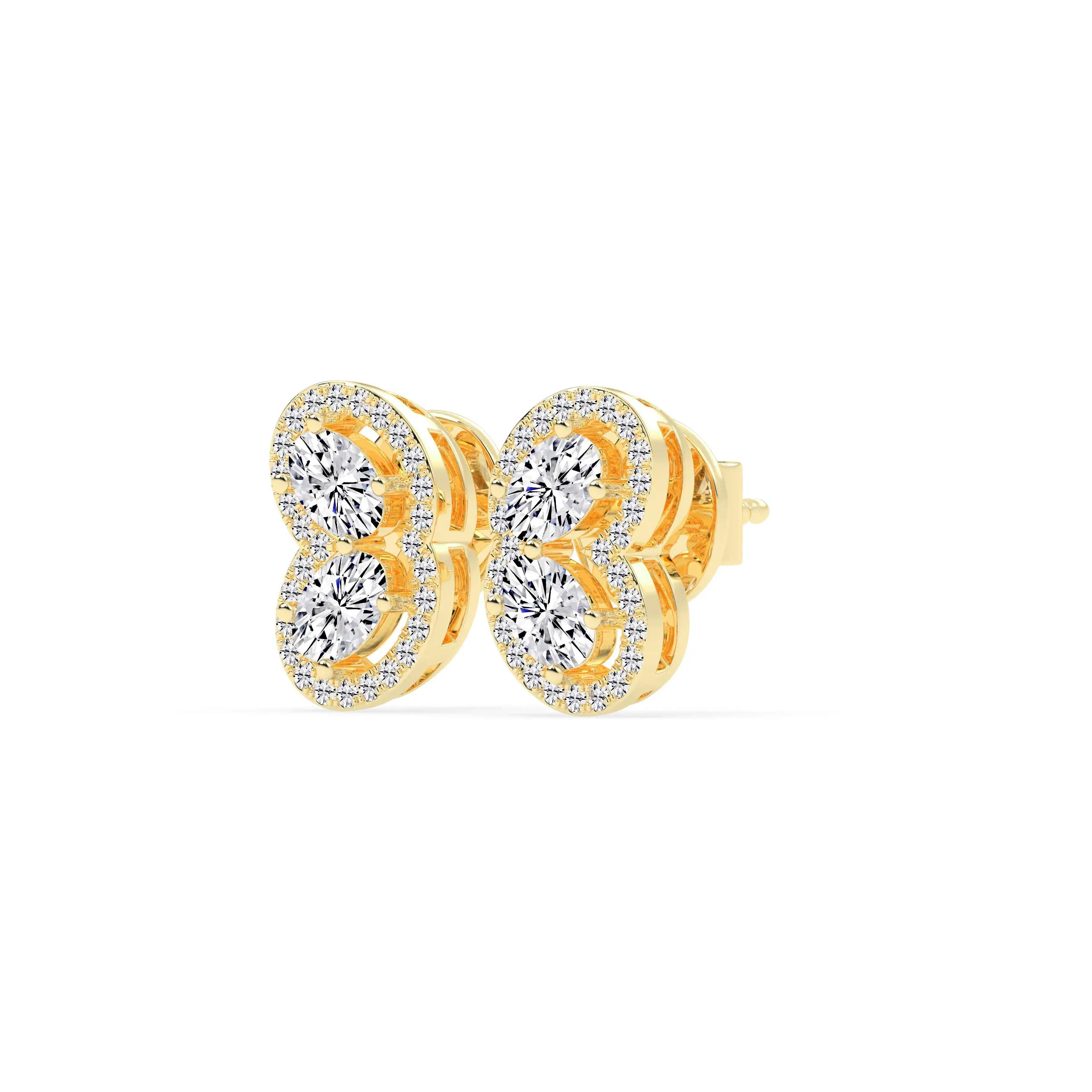 Elegant Crystal Gold Earrings