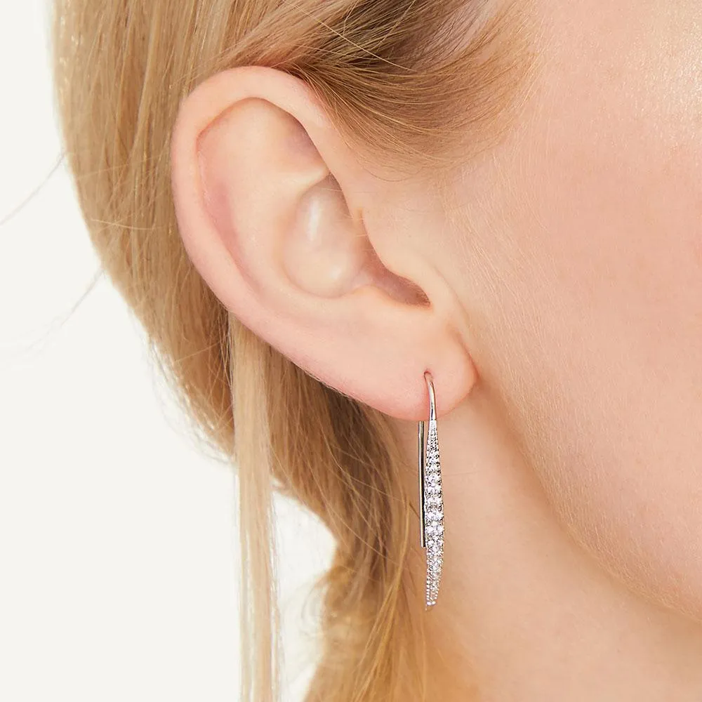 Elegant Curves Drop Earrings with Cubic Zirconia