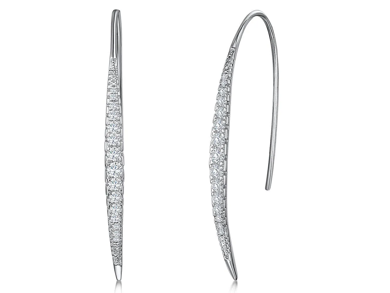 Elegant Curves Drop Earrings with Cubic Zirconia
